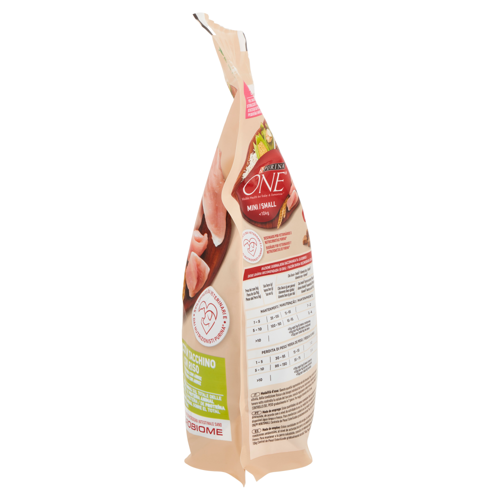 PURINA ONE Mini/Small Controllo del Peso/Sterilizzato Ricco in Tacchino con Riso 800 g