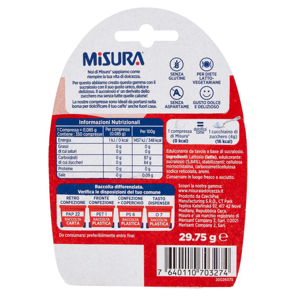 Misura 350 compresse 29,75 g
