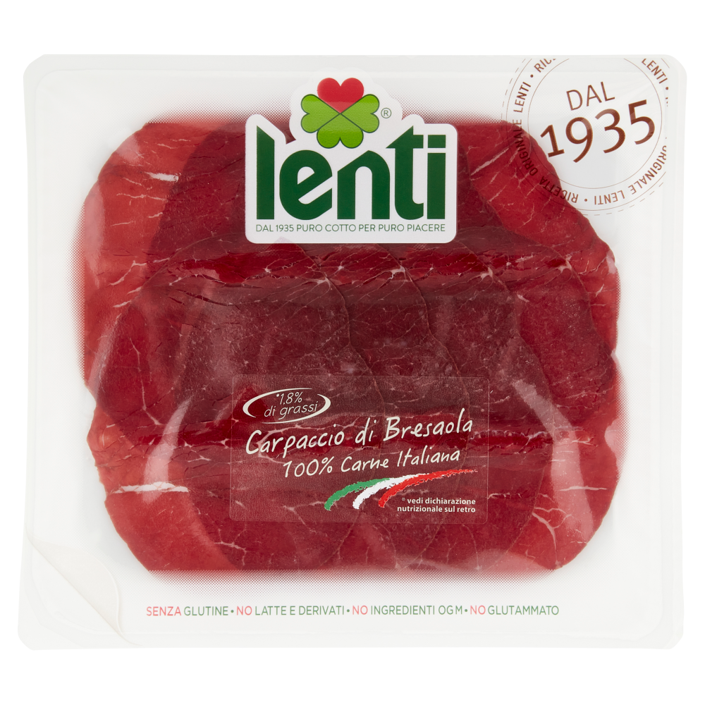 Lenti Carpaccio di Bresaola 100% Carne Italiana 0,100 kg