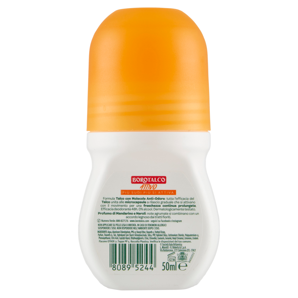 Borotalco Attivo Profumo di Mandarino e Neroli Deo Roll On 50 ml