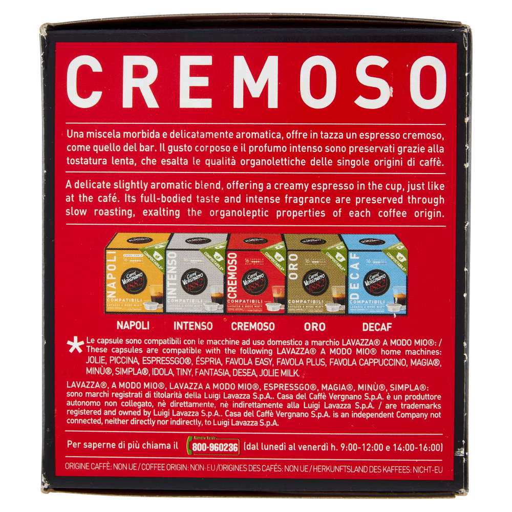 Caffè Vergnano 1882 Cremoso Compostabile** Capsule Compatibili Lavazza