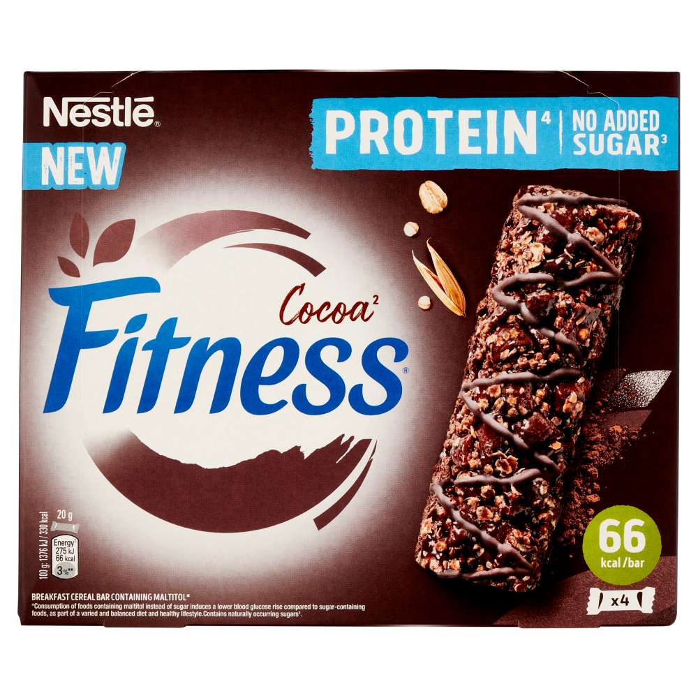 FITNESS Protein Cocoa Barrette di Cereali al Cacao 4 pezzi da 20 g