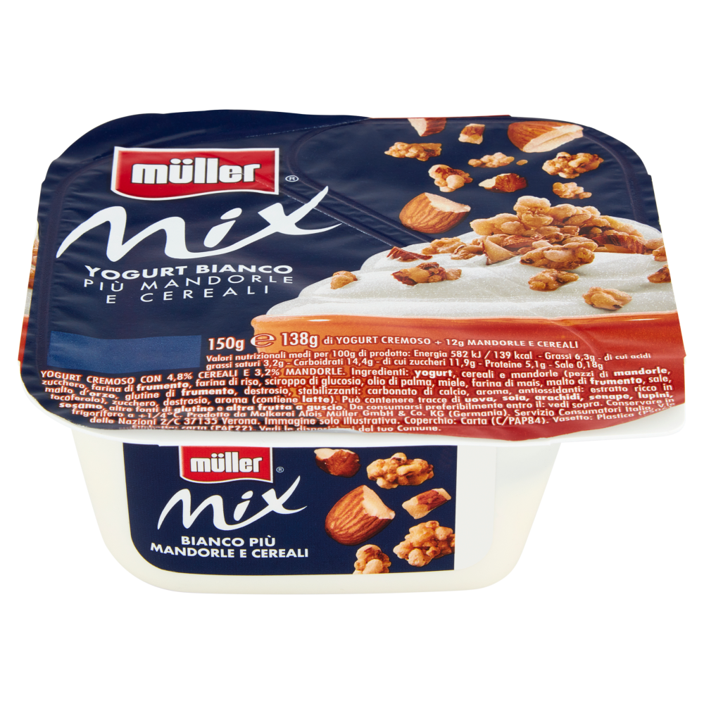müller Mix Yogurt Bianco Più Mandorle e Cereali 150 g
