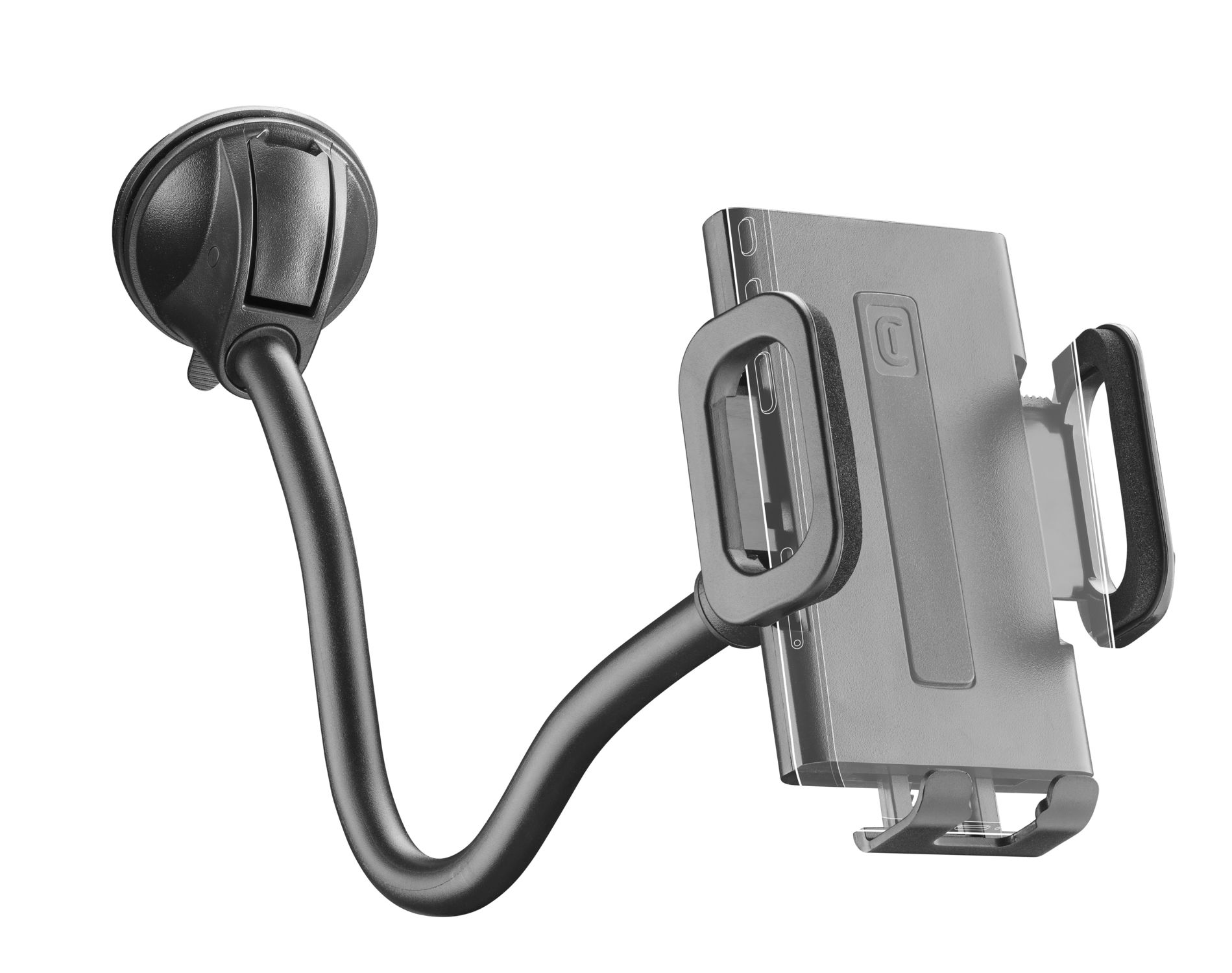 Cellularline Hug Flexi XL - Universal Supporto smartphone da auto con fissaggio a ventosa