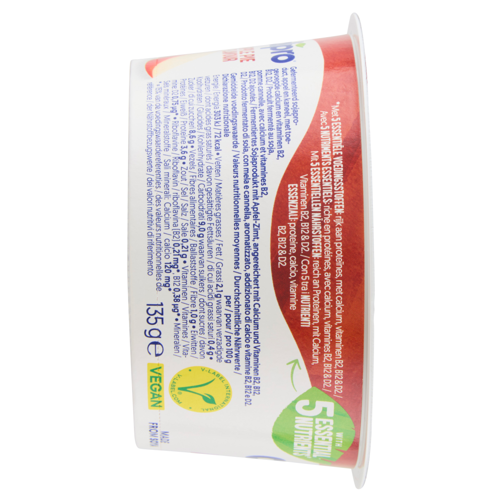 ALPRO Alternativa Vegetale allo Yogurt, Gusto Torta di Mele, Fonte di Calcio, Basso in grassi, 135g