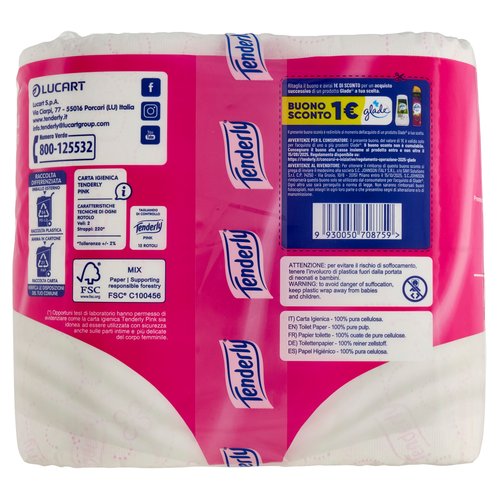 Tenderly pink Rotoli Decorati 12 pz