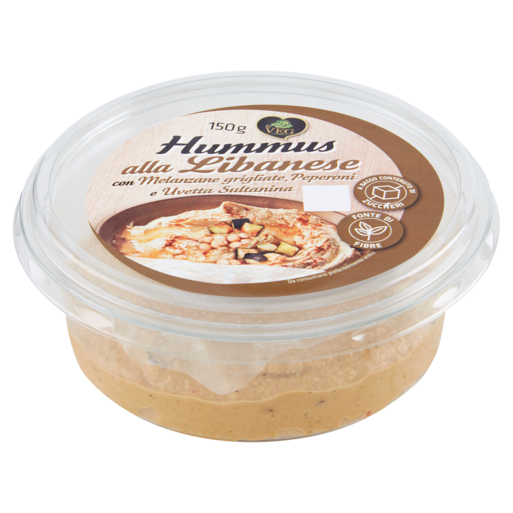 io VEG Hummus alla Libanese con Melanzane grigliate, Peperoni e Uvetta Sultanina 150 g