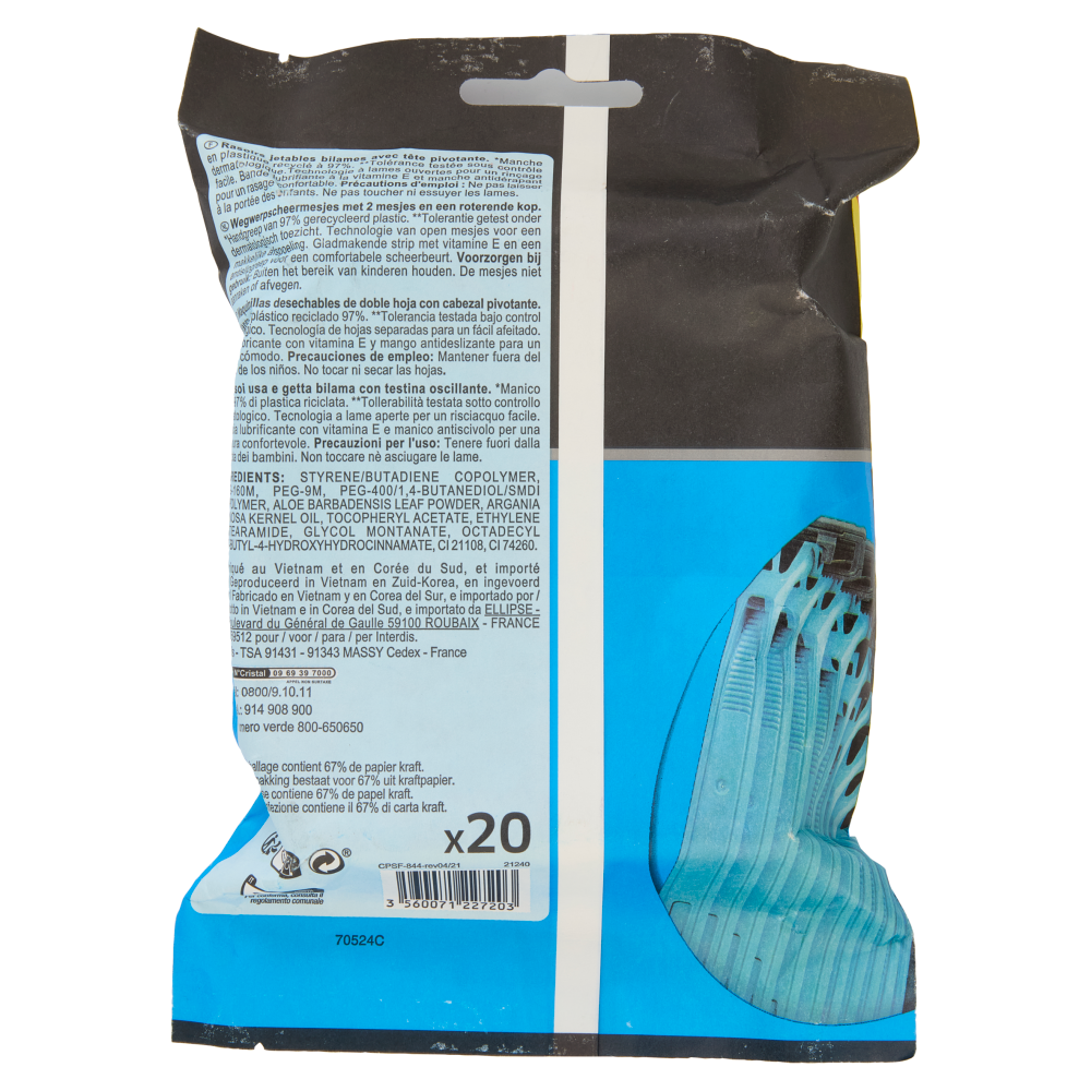 Carrefour Men Technic 2 Rasoi usa e getta 20 pz