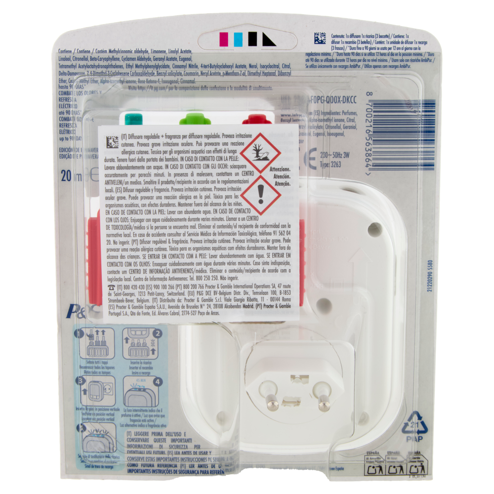 Ambi Pur Profumatore per Ambienti Diffusore Elettrico+Ricarica 3Volution, Crumble di Mele 20ml