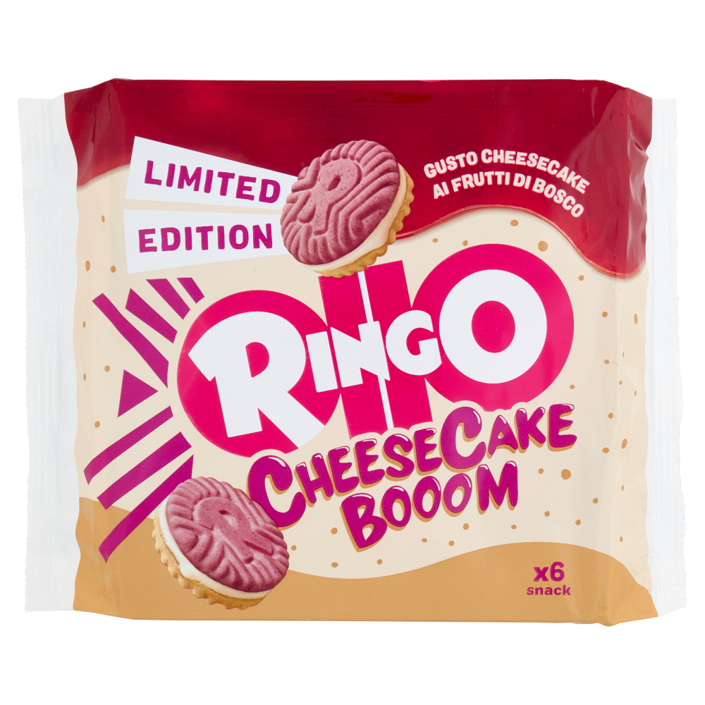 Ringo Cheesecake Biscotto Gusto Cheesecake ai Frutti di Bosco Limited Edition Snack 6 Porzioni 165g