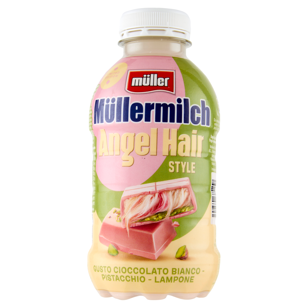 m&uuml;ller M&uuml;llermilch Angel Hair Style Gusto Cioccolato Bianco - Pistacchio - Lampone 418 g