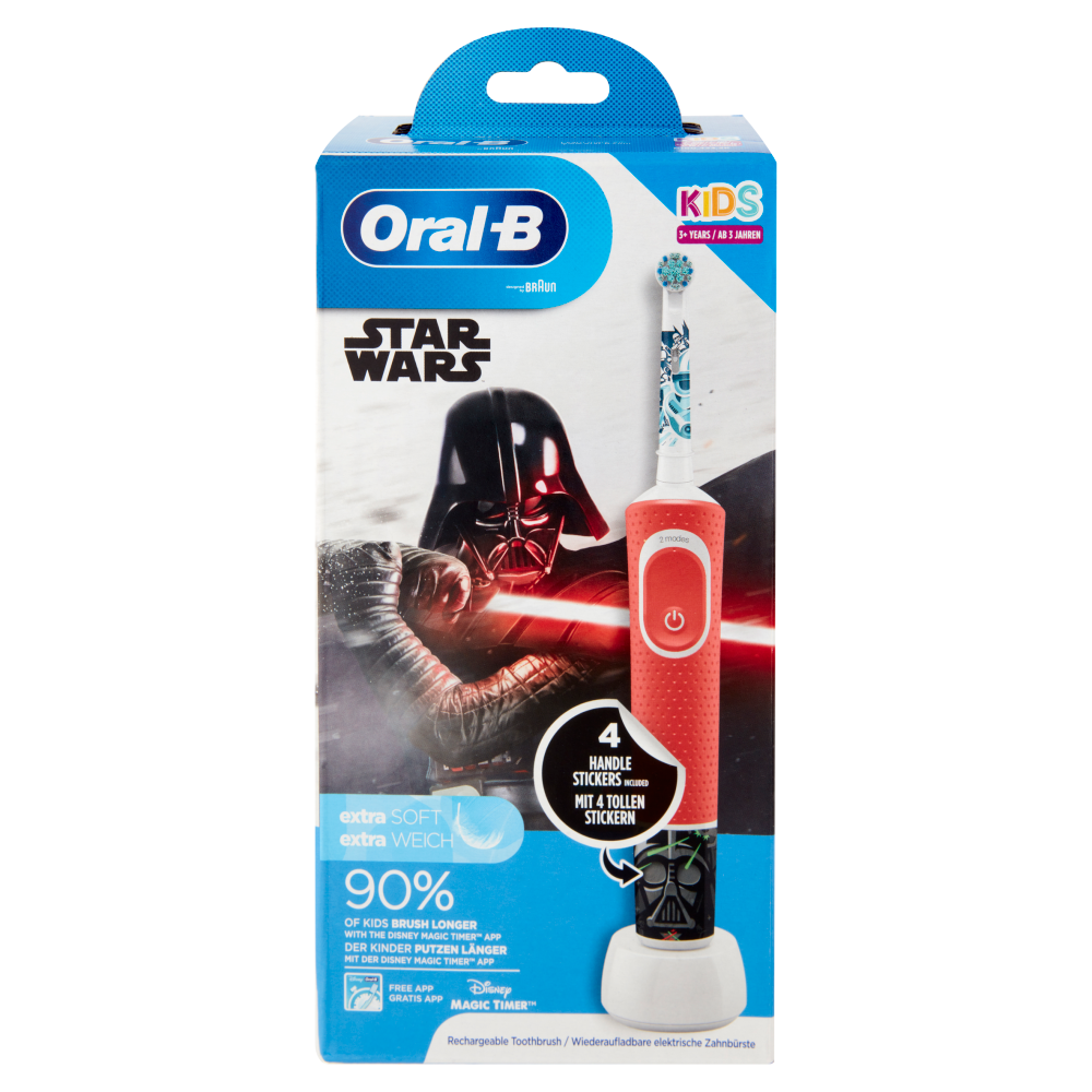 Oral-B Spazzolino Elettrico Denti Ricaricabile Vitality per Bambini Disney StarWars - Kids +3 anni