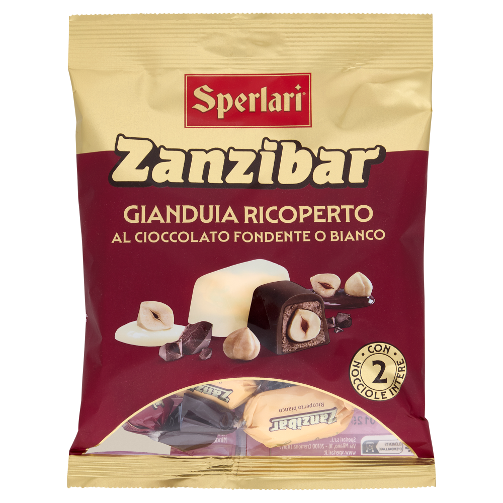 Sperlari Zanzibar Gianduia Ricoperto al Cioccolato Fondente o Bianco 117 g