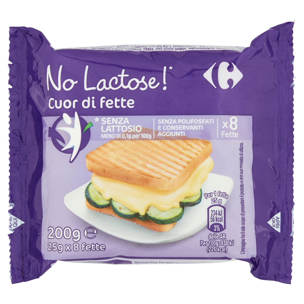 Carrefour No Lactose!* Cuor di fette 8 x 25 g