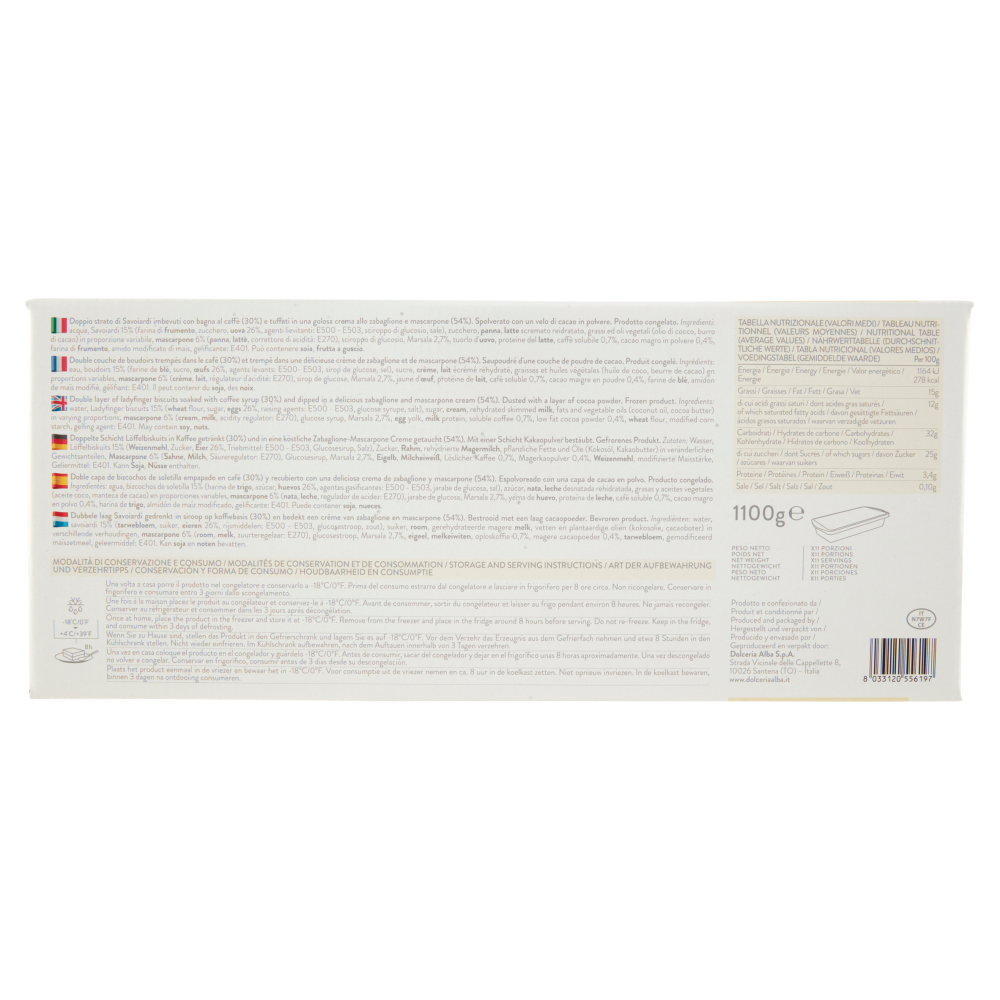 Dolcerialba Tiramisù con Savoiardi 1100 g