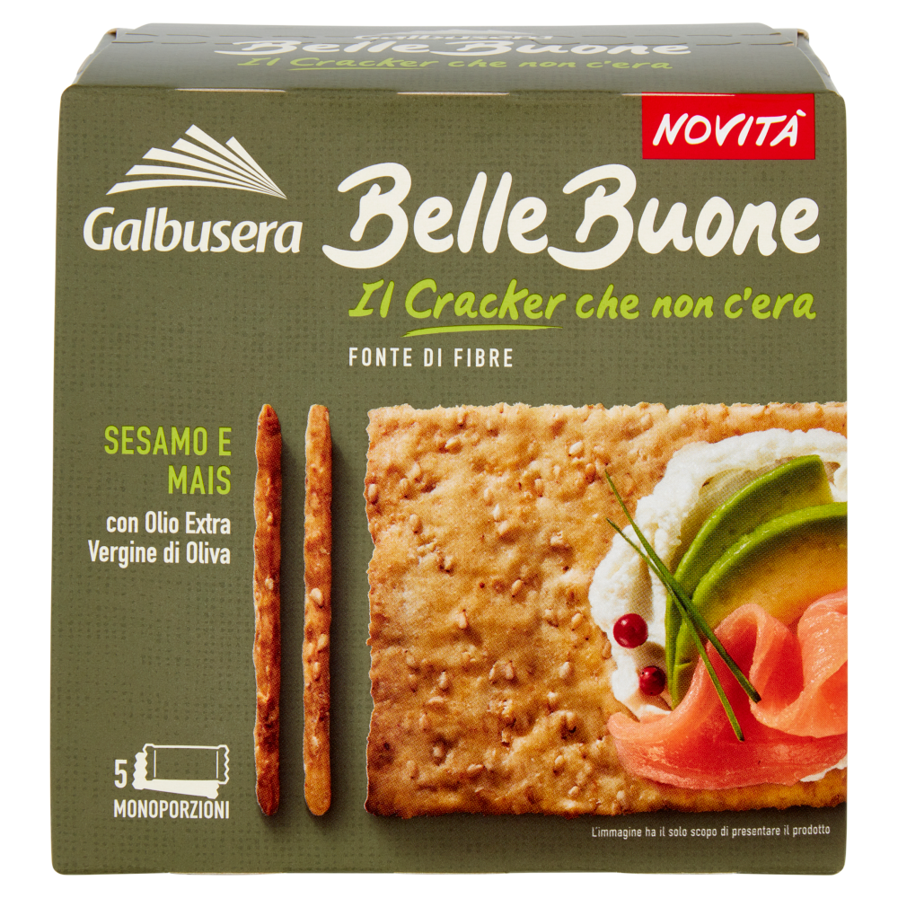 Galbusera BelleBuone il Cracker che non c'era Sesamo e Mais 5 x 40 g