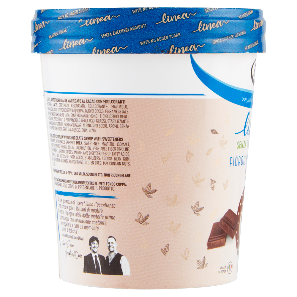 tonitto linea Senza Zuccheri Aggiunti Fiordilatte Variegato Cacao 250 g