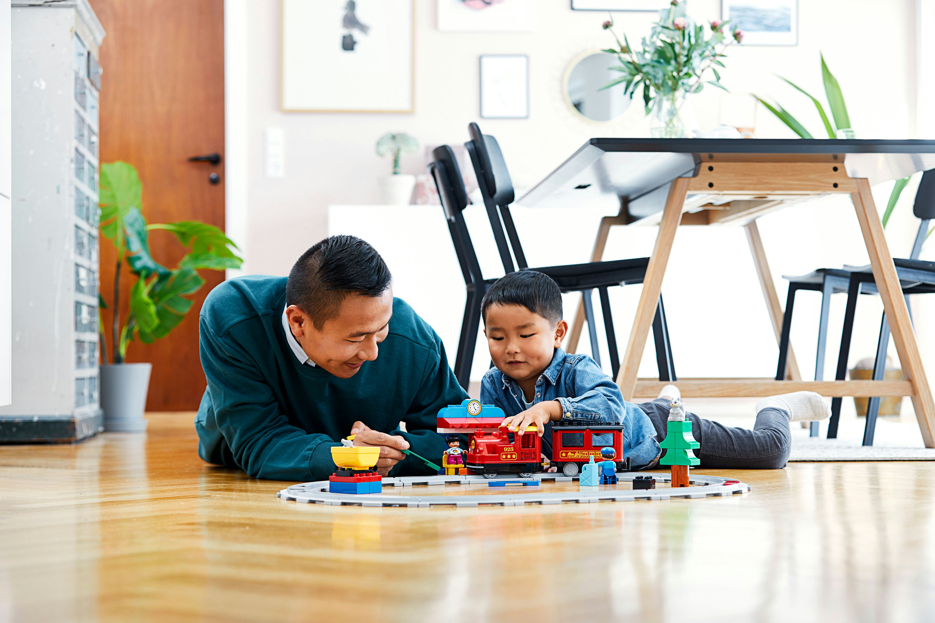 LEGO DUPLO 10874 Treno a Vapore, Set Push & Go, Luci e Suoni, Giocattolo con Mattoncini, Giochi per Bambini dai 2 ai 5 Anni