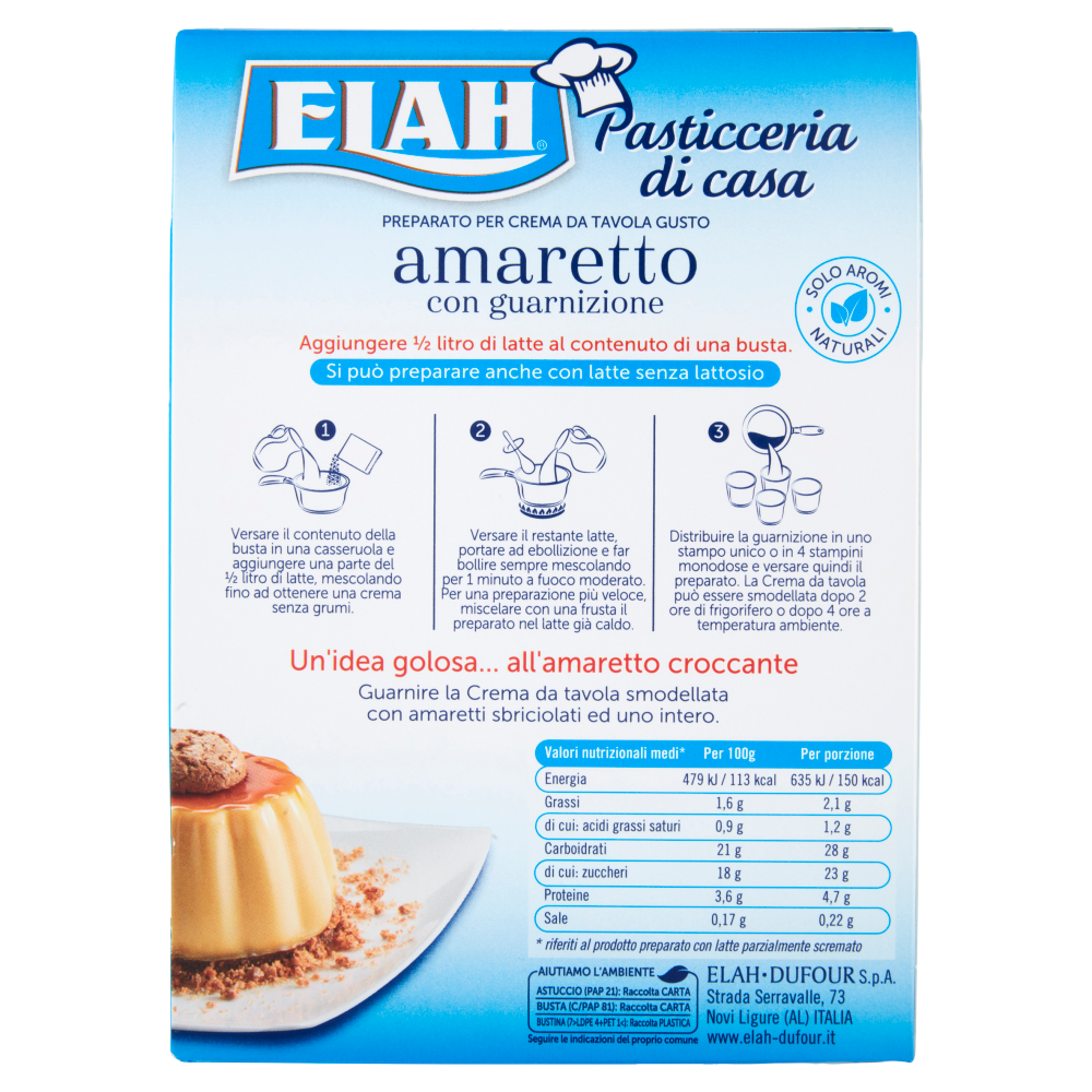Elah Praparato per Crema da Tavola Gusto amaretto con guarnizione 95 g