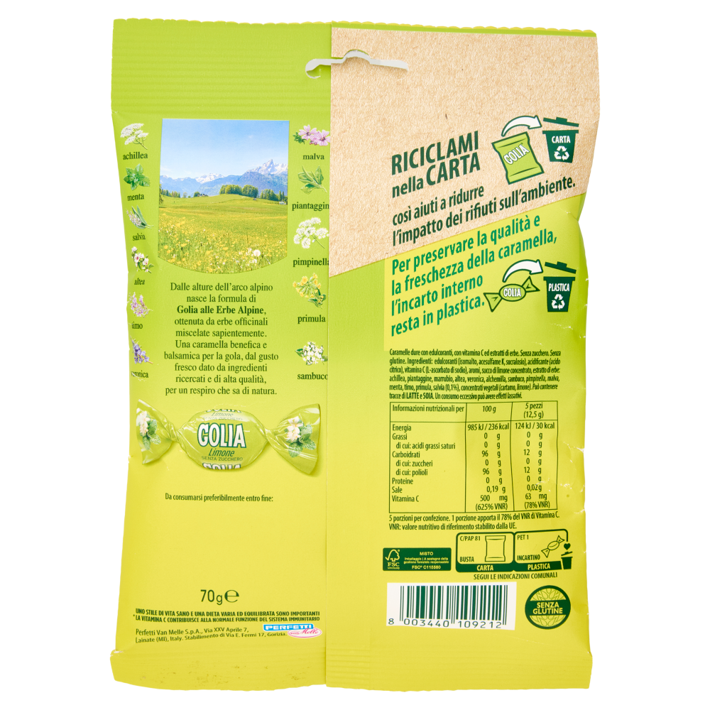 Golia alle Erbe Alpine Limone 70 g