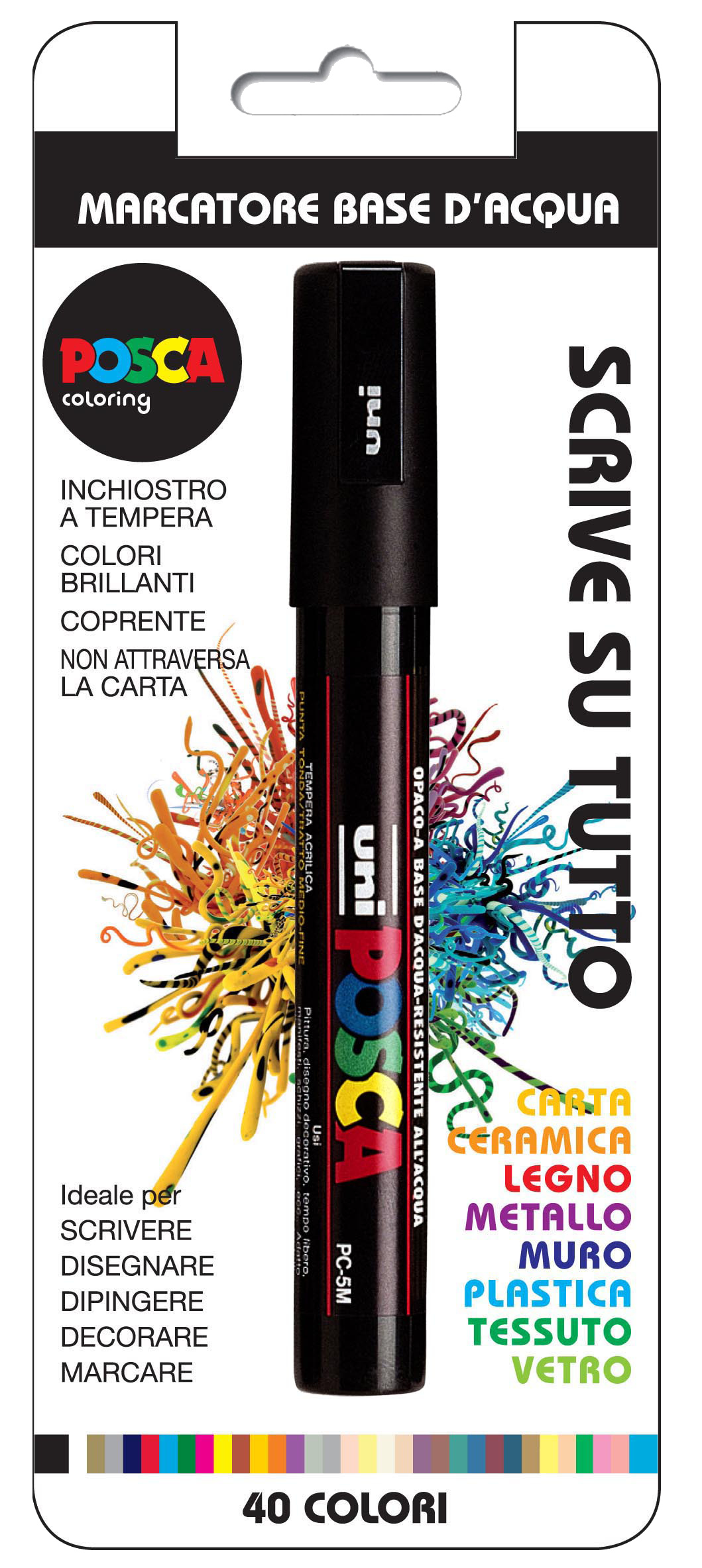 Osama Posca marcatore a base d'acqua nero punta 2.5 mm