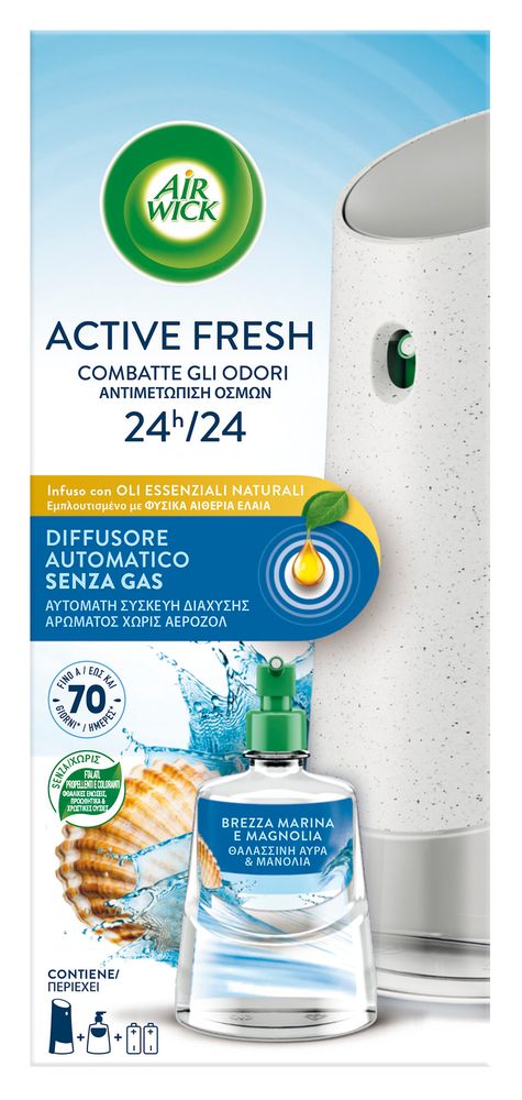 Air Wick Active Fresh Profumatore Abiente Completo Brezza Marina e Magnolia