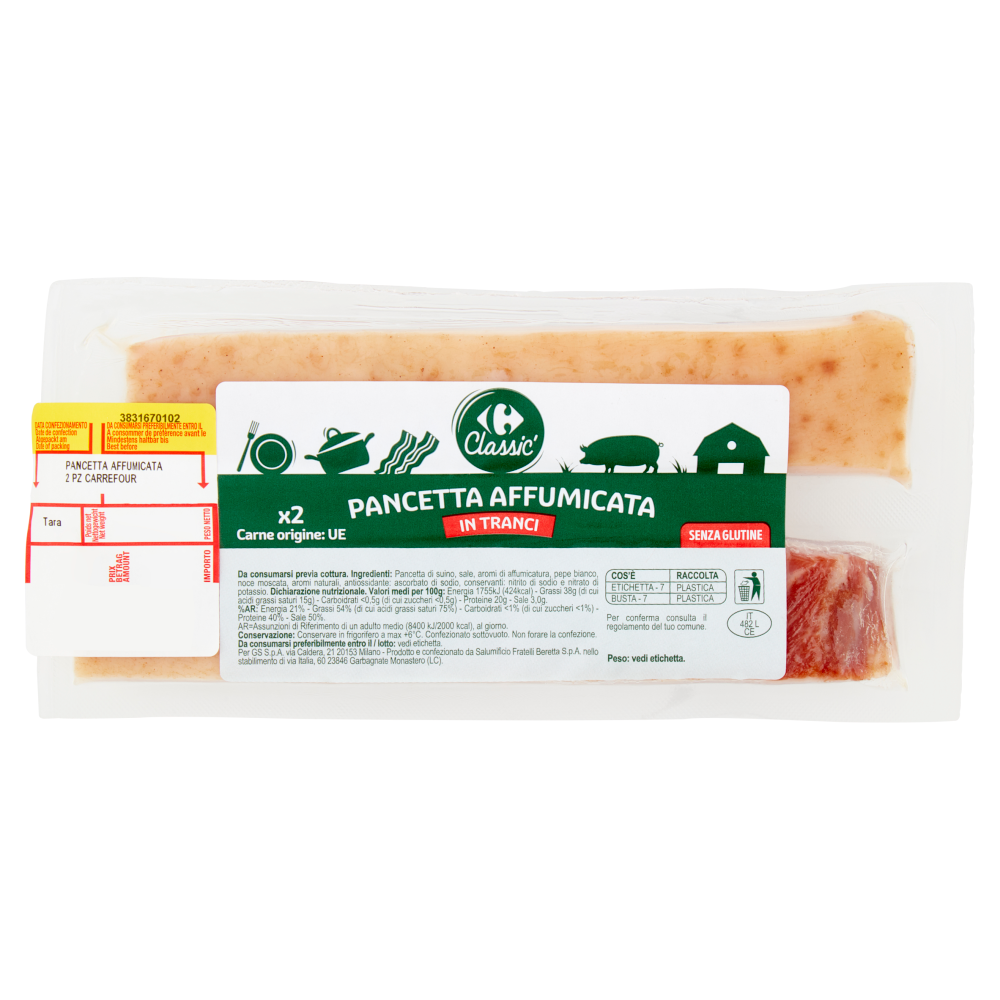 Carrefour Classic Pancetta Affumicata in Tranci x2