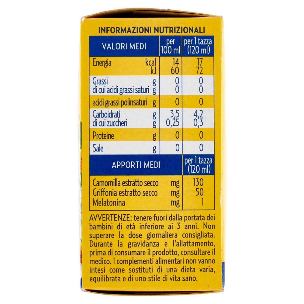 Bonomelli Estratto di Camomilla Solubile Sonno + Umore Melatonina e Griffonia bustine 16 x 4,5 g