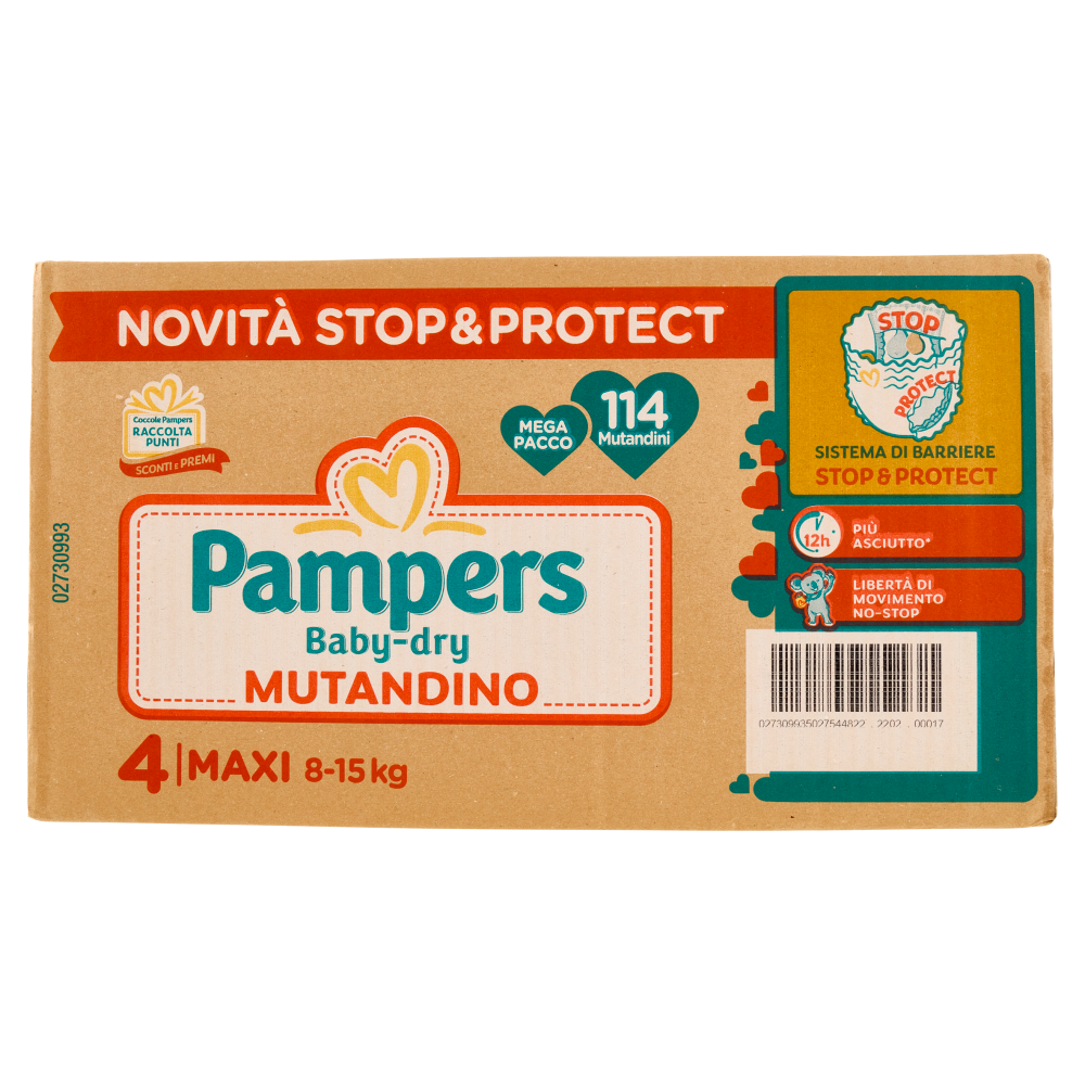 Pampers Baby-dry Mutandino Maxi 114 pz