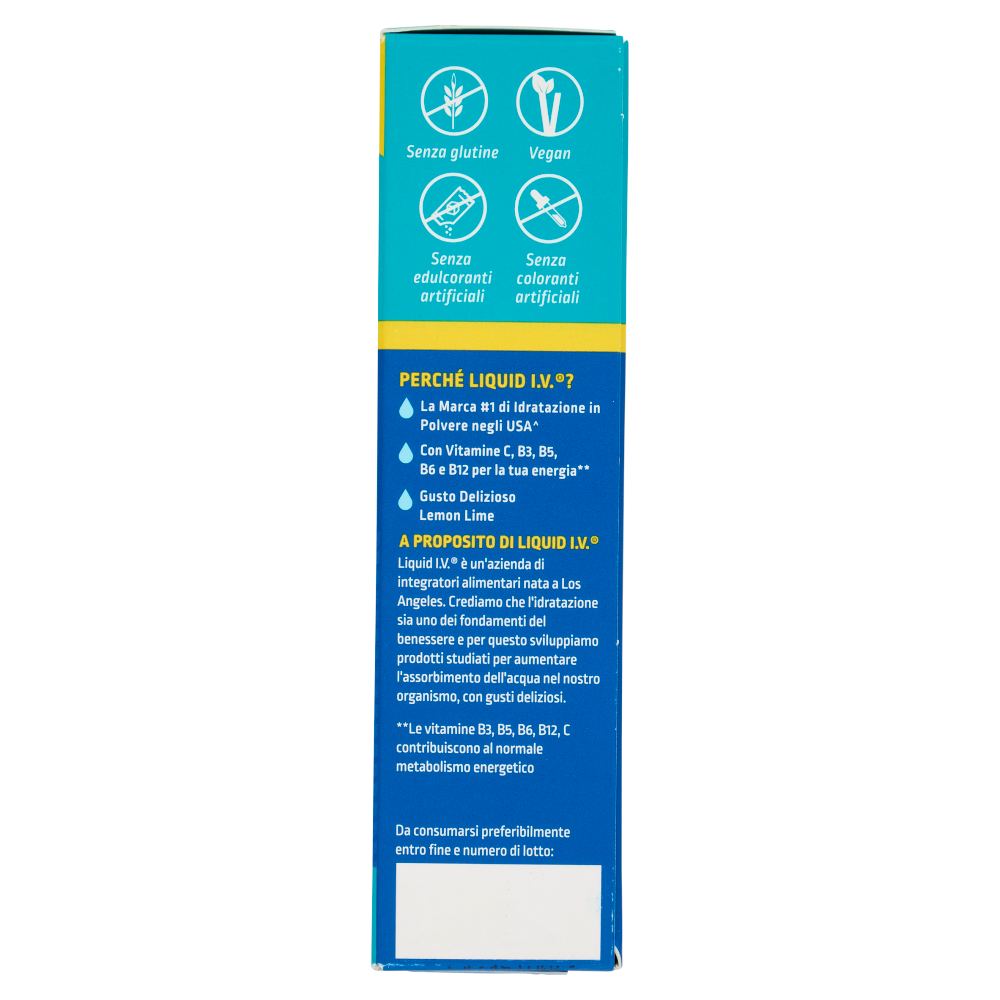 Liquid I.V. Hydration Multiplier Mix di Carboidrati ed Elettroliti in Polvere Lemon Lime 6 x 16 g