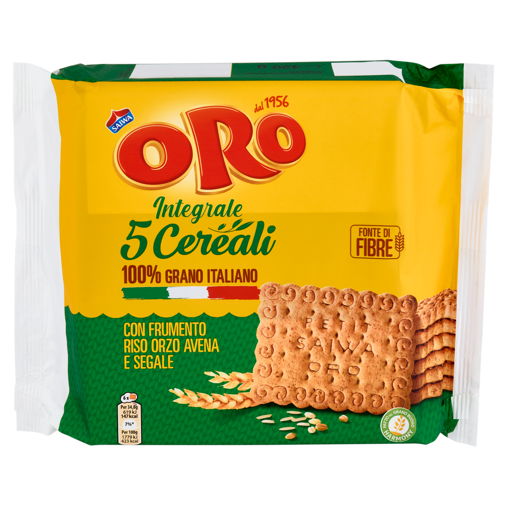 Oro Saiwa biscotti secchi 5 Cereali - 420 g