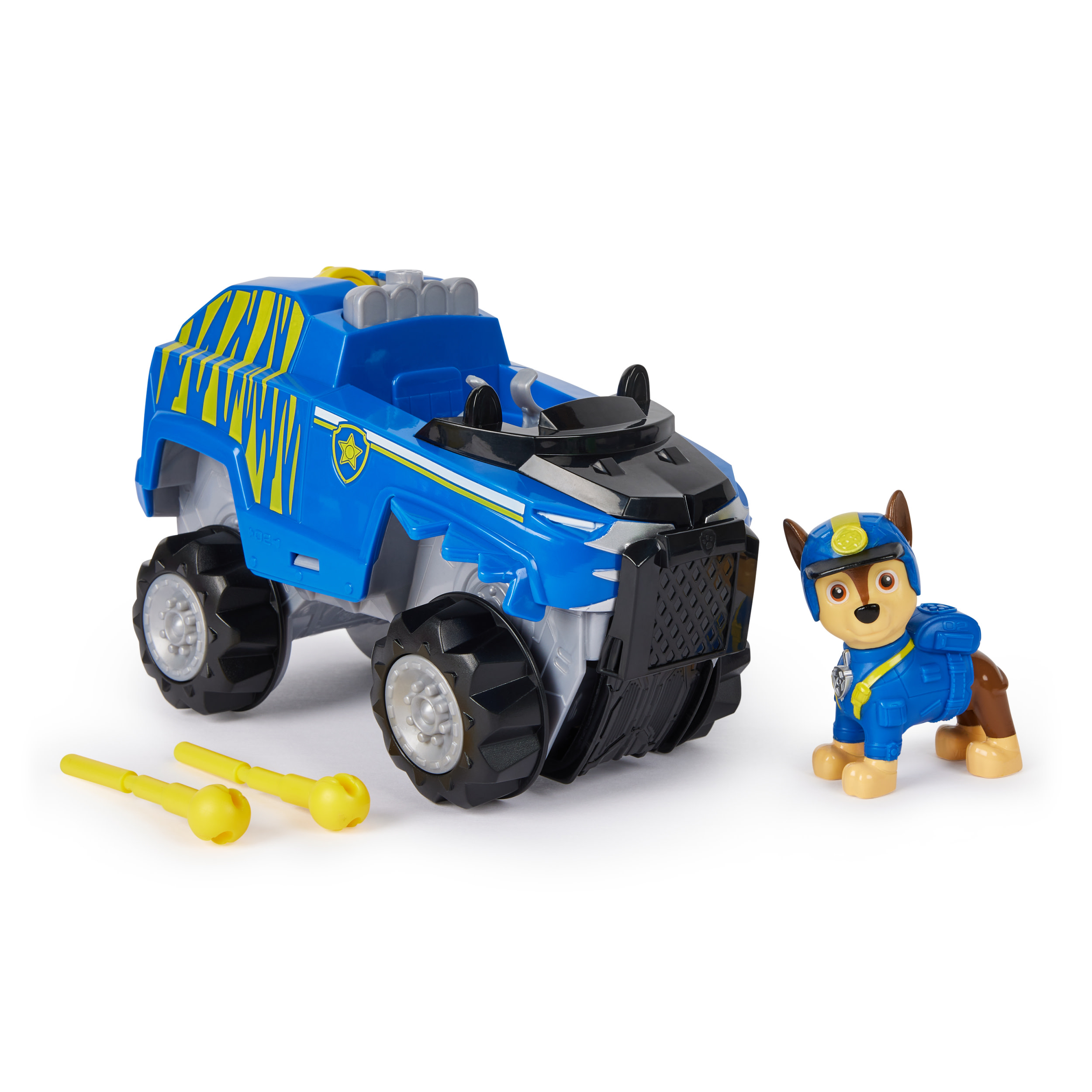PAW Patrol Jungle Pups, Tiger Vehicle di Chase, veicolo giocattolo con action figure da collezione, giocattoli per bambini e bambine dai 3 anni in su