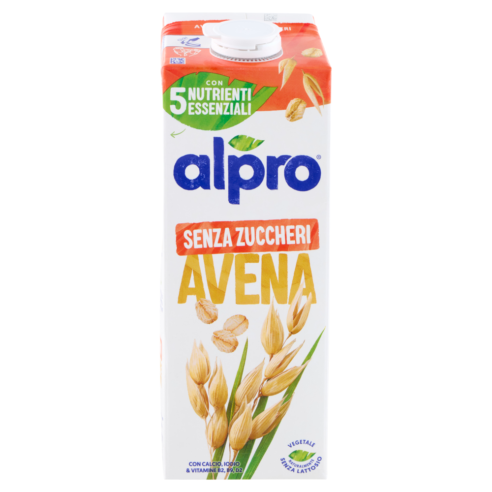 ALPRO Senza Zuccheri Avena, Bevanda 100% Vegetale, Basso Contenuto di grassi, Senza Lattosio, 1L