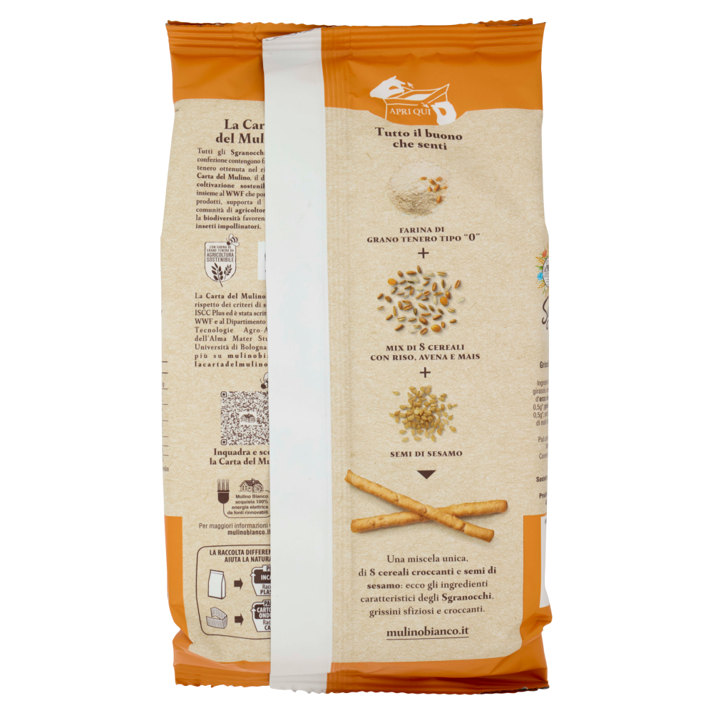 Mulino Bianco Sgranocchi Sfiziosi Grissini con Riso, Avena, Mais e Semi di Sesamo 210g