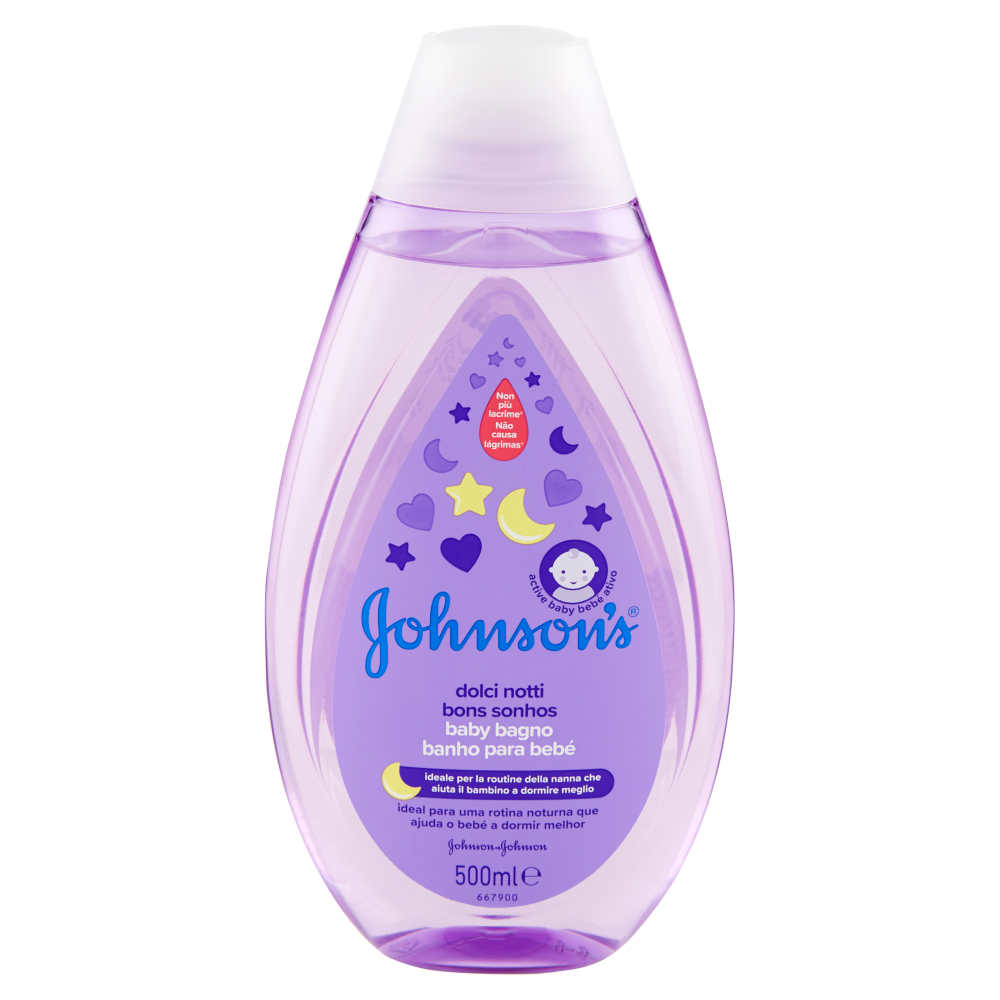 JOHNSON'S Baby, Bagno detergente, Dolci Notti, per Bambini, 500ml