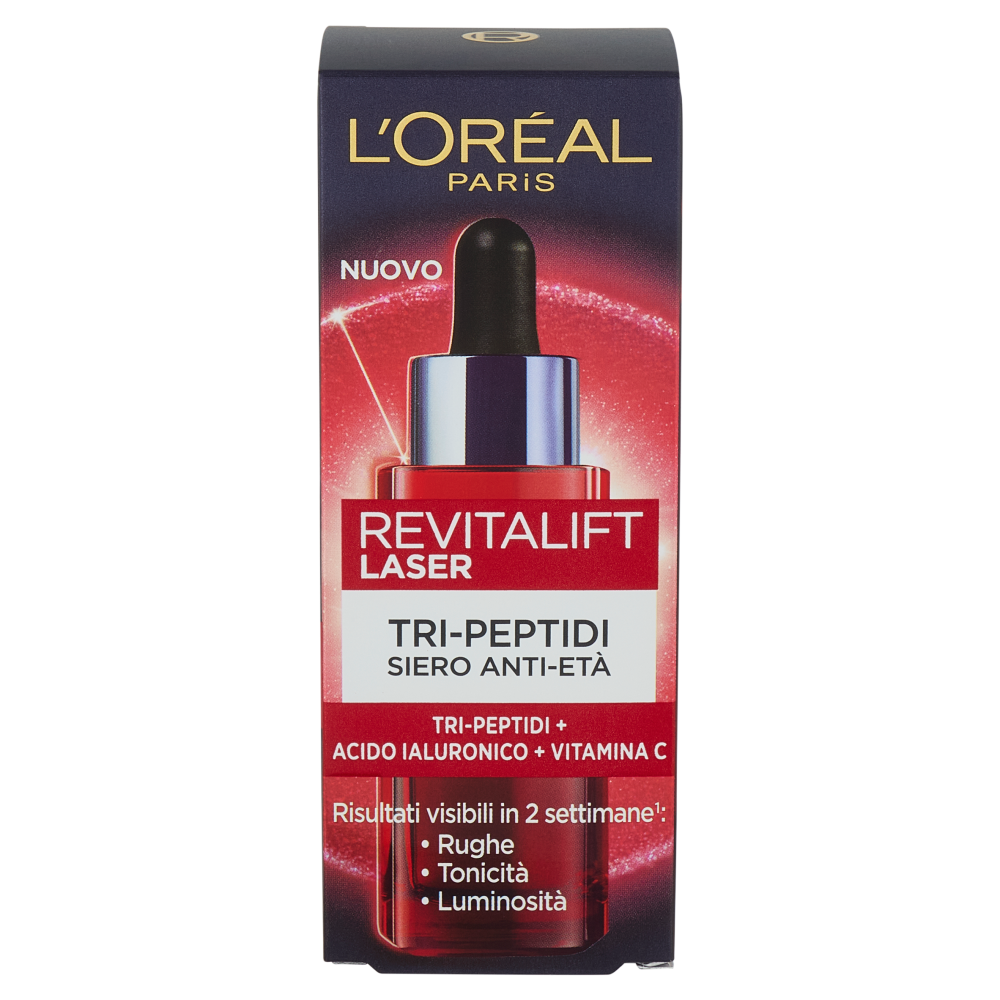 L'Oréal Paris Revitalift Laser Tri-Peptidi Siero Anti-Età con acido ialuronico + vitamina C, 30 ml