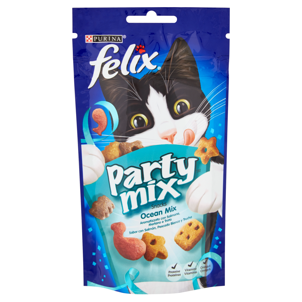 PURINA FELIX Party Mix Snack Gatto Ocean mix al gusto di salmone