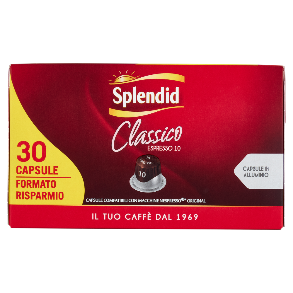 Splendid Classico 10 - 30 Capsule Caffè Compatibili con Macchine Nespresso*® Original 156g