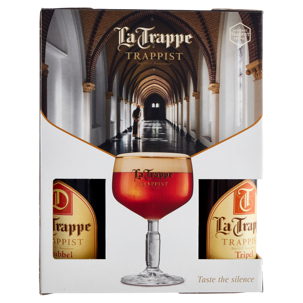 La Trappe Trappist Quadrupel 33 cL + Tripel 33 cL + Blond 33 cL + Isid'or 33 cL + 1 Bicchiere