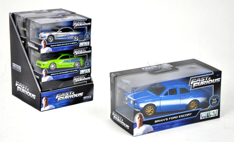 Simba Toys Fast And Furious Auto Scala 1:32 In Display Die-Cast, Funzionamento A Ruota Libera, Parti Apribili 6 Asst.