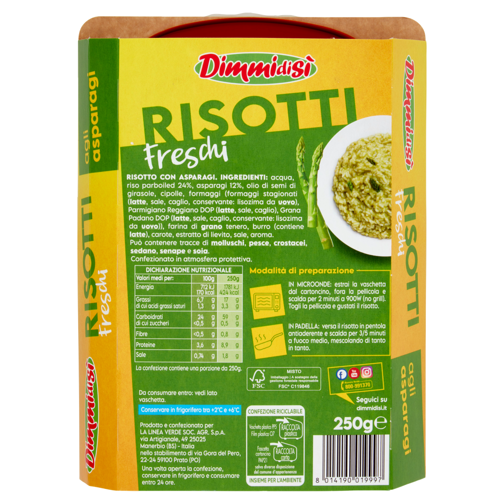 DimmidiSì Risotti freschi agli asparagi 250 g