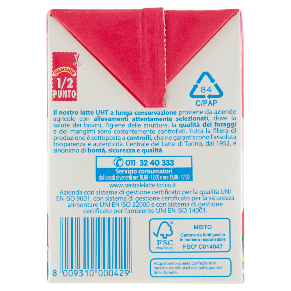 Centrale del Latte di Torino Piemonte Scremato a Lunga Conservazione 500 ml