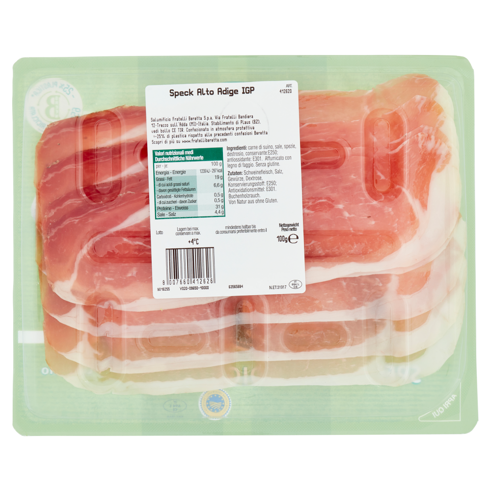 Fratelli Beretta Fresca Salumeria Speck Alto Adige IGP 100 g