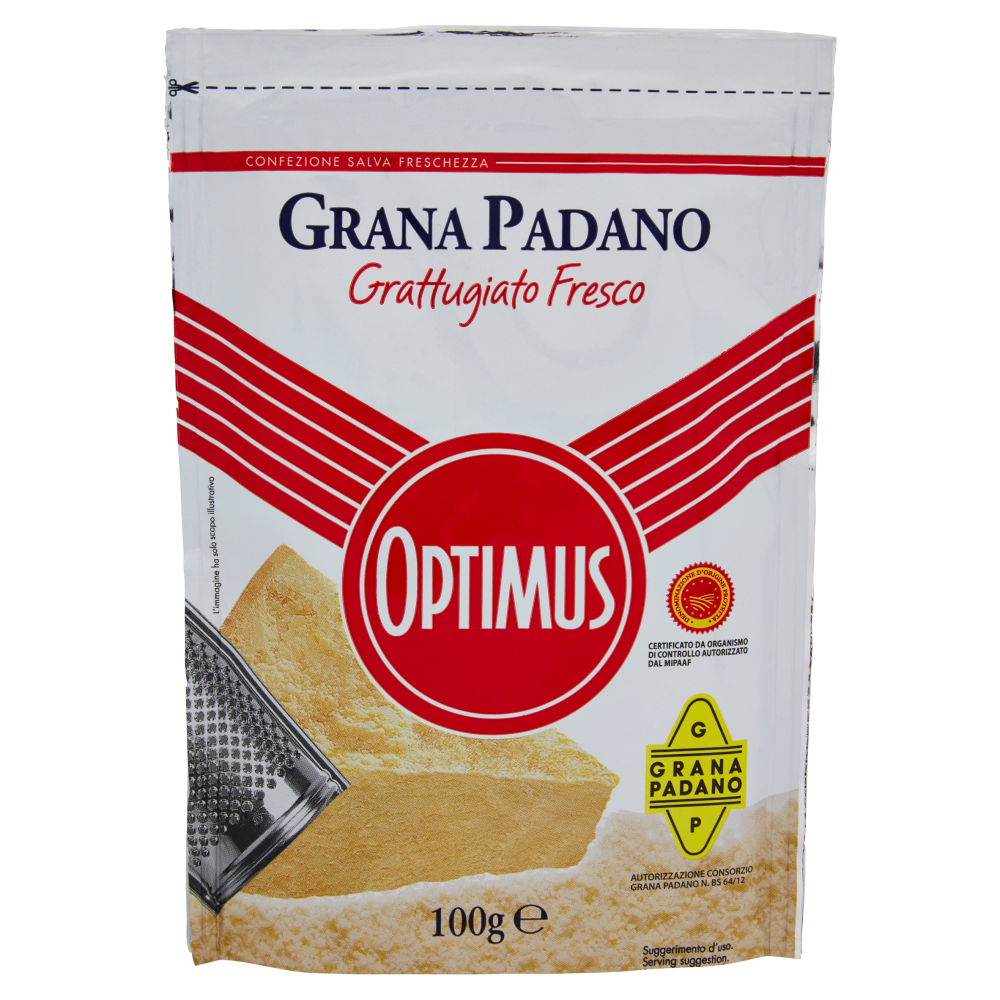 Optimus Grana Padano Grattugiato Fresco 100 g