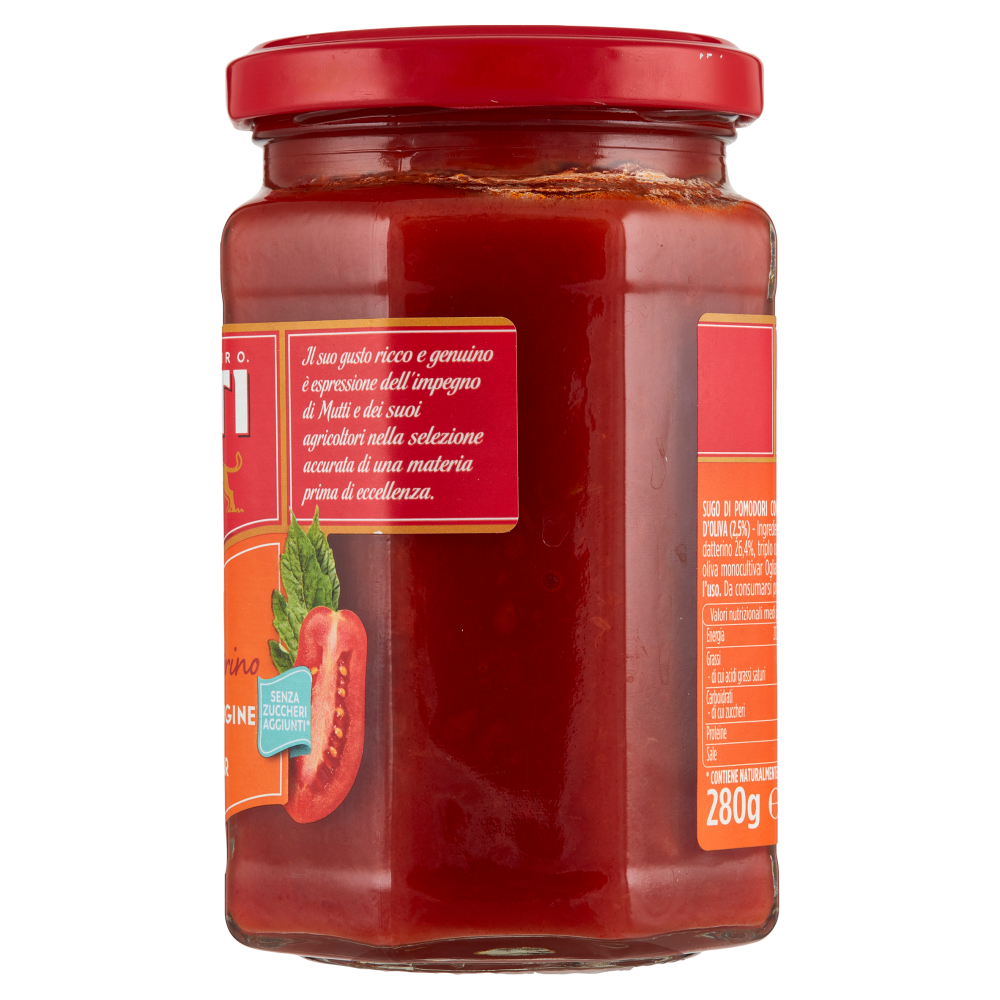 Mutti Sugo con Pomodoro Datterino e con Olio Extravergine di Oliva da Moonocultivar Ogliarola 280 g