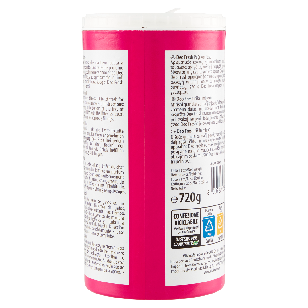 Vitakraft Care Deo Fresh riso e latte 720 g