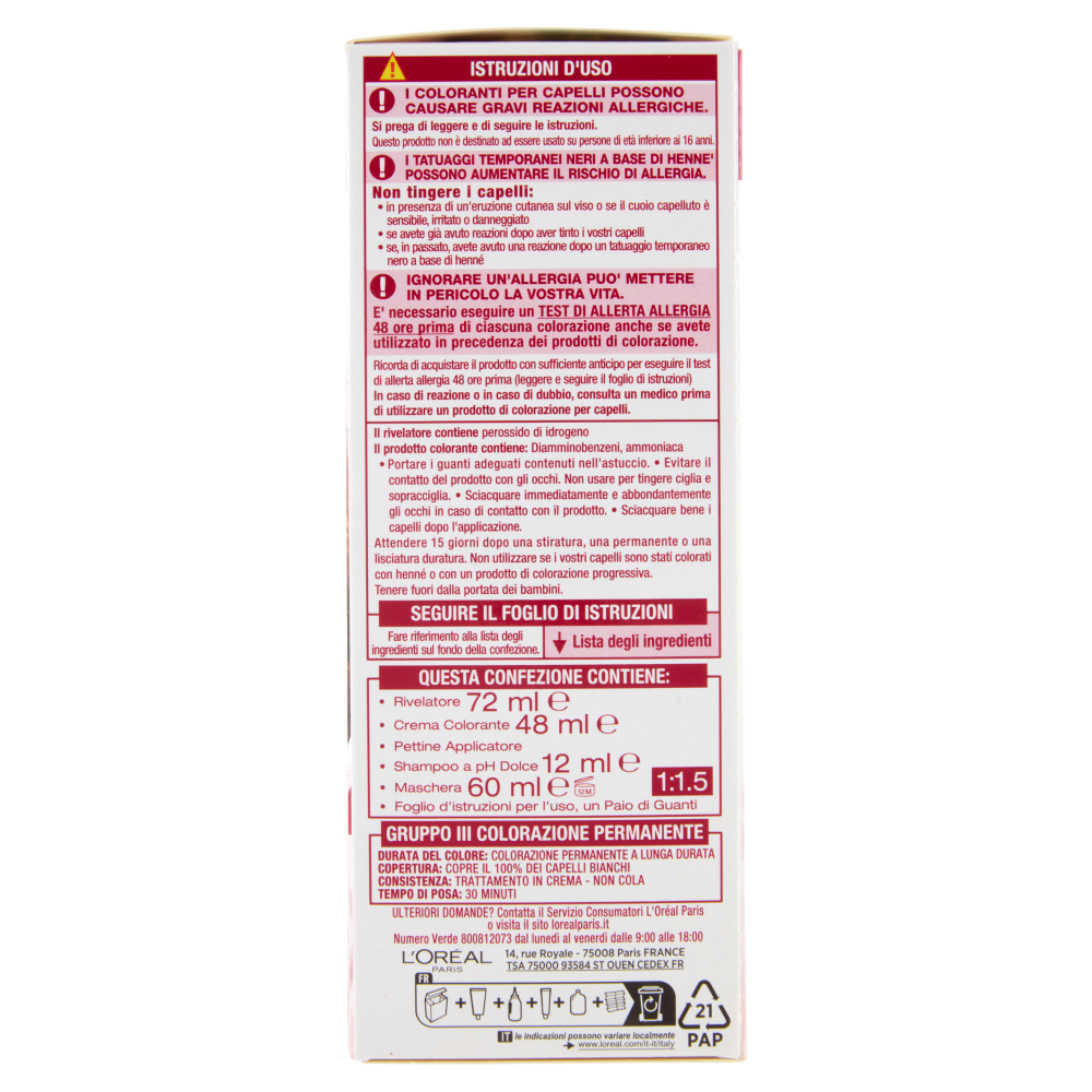 L'Oréal Paris Excellence Creme Colorazione Triplo Trattamento Castano Mogano Ramato 4.54