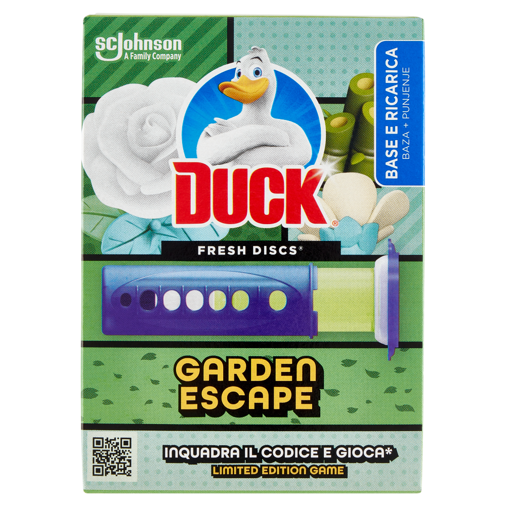 Duck Fresh Discs - Base per Dischi Gel Igienizzanti WC, Fragranza Rosa e Fiori di Loto 36ml