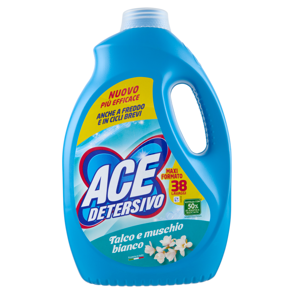 Ace Detersivo Talco e muschio bianco 38 Lavaggi 1900 ml