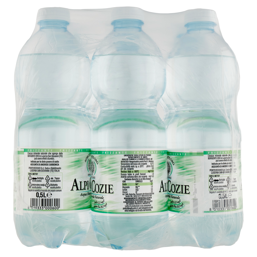 Alpi Cozie Sorgente Oro Frizzante 6 x 0,5 L
